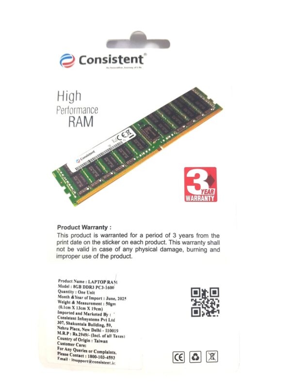 Consistent 8GB DDR3L 1600MHz Laptop RAM – High Performance Memory ...
